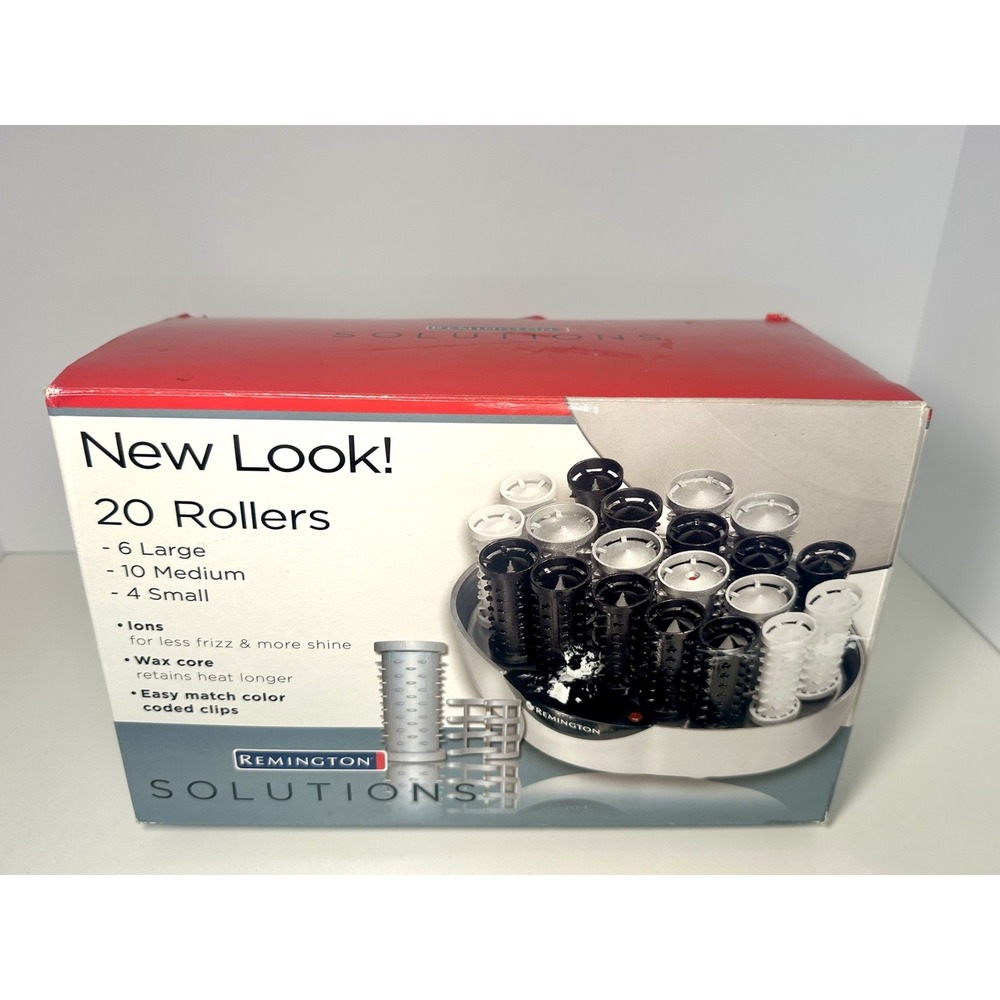 Remington Solutions H-1080i 20 Hair Curlers with Clips Ionic Complete w/ Box